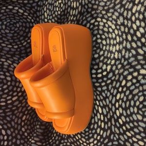 Wild fable orange slide wedge heels